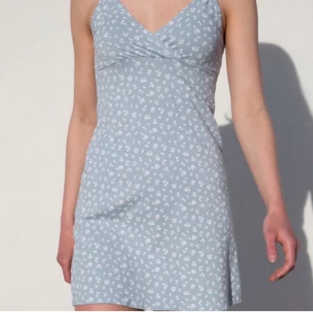 Amara floral baby blue mini dress